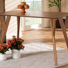Baxton Studio Sahar Mid-Century Modern Transitional Walnut Brown Finished Wood Dining Table