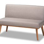 Baxton Studio Odessa Mid-Century Modern Grey Fabric Upholstered and Walnut Brown Finished Wood 5-Piece Dining Nook Set