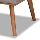 Baxton Studio Odessa Mid-Century Modern Grey Fabric Upholstered and Walnut Brown Finished Wood 5-Piece Dining Nook Set