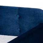 Baxton Studio Jona Modern and Contemporary Transitional Navy Blue Velvet Fabric Upholstered and Button Tufted Twin Size Daybed with Trundle
