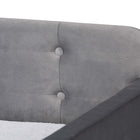 Baxton Studio Jona Modern and Contemporary Transitional Grey Velvet Fabric Upholstered and Button Tufted Twin Size Daybed with Trundle