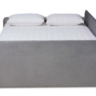 Baxton Studio Jona Modern and Contemporary Transitional Grey Velvet Fabric Upholstered and Button Tufted Full Size Daybed with Trundle