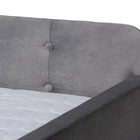 Baxton Studio Jona Modern and Contemporary Transitional Grey Velvet Fabric Upholstered and Button Tufted Full Size Daybed with Trundle
