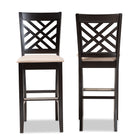 Baxton Studio Jason Modern and Contemporary Sand Fabric Upholstered and Espresso Brown Finished Wood 2-Piece Bar Stool Set