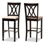 Baxton Studio Calista Modern and Contemporary Sand Fabric Upholstered and Espresso Brown Finished Wood 2-Piece Bar Stool Set