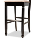 Baxton Studio Calista Modern and Contemporary Sand Fabric Upholstered and Espresso Brown Finished Wood 2-Piece Bar Stool Set