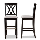 Baxton Studio Calista Modern and Contemporary Grey Fabric Upholstered and Espresso Brown Finished Wood 2-Piece Bar Stool Set