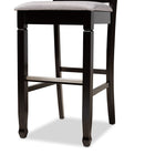 Baxton Studio Calista Modern and Contemporary Grey Fabric Upholstered and Espresso Brown Finished Wood 2-Piece Bar Stool Set