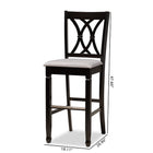 Baxton Studio Calista Modern and Contemporary Grey Fabric Upholstered and Espresso Brown Finished Wood 2-Piece Bar Stool Set