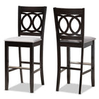 Baxton Studio Carson Modern and Contemporary Grey Fabric Upholstered and Espresso Brown Finished Wood 2-Piece Bar Stool Set