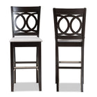 Baxton Studio Carson Modern and Contemporary Grey Fabric Upholstered and Espresso Brown Finished Wood 2-Piece Bar Stool Set