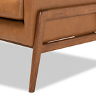 Baxton Studio Perris Mid-Century Modern Tan Faux Leather Upholstered and Walnut Brown Finished Wood Lounge Chair