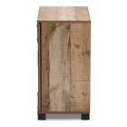 Baxton Studio Cyrille Modern and Contemporary Farmhouse Rustic Finished Wood 2-Door Shoe Cabinet