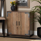 Baxton Studio Cyrille Modern and Contemporary Farmhouse Rustic Finished Wood 2-Door Shoe Cabinet