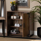 Baxton Studio Cyrille Modern and Contemporary Farmhouse Rustic Finished Wood 2-Door Shoe Cabinet