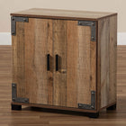 Baxton Studio Cyrille Modern and Contemporary Farmhouse Rustic Finished Wood 2-Door Shoe Cabinet