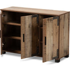 Baxton Studio Cyrille Modern and Contemporary Farmhouse Rustic Finished Wood 3-Door Shoe Cabinet