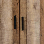 Baxton Studio Cyrille Modern and Contemporary Farmhouse Rustic Finished Wood 3-Door Shoe Cabinet