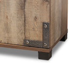 Baxton Studio Cyrille Modern and Contemporary Farmhouse Rustic Finished Wood 4-Door Shoe Cabinet