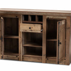 Baxton Studio Albert Modern and Contemporary Farmhouse Rustic Finished Wood 2-Door Dining Room Sideboard Buffet