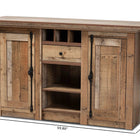 Baxton Studio Albert Modern and Contemporary Farmhouse Rustic Finished Wood 2-Door Dining Room Sideboard Buffet