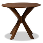 Baxton Studio Kenji Modern and Contemporary Walnut Brown Finished 34-Inch-Wide Round Wood Dining Table
