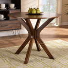 Baxton Studio Kenji Modern and Contemporary Walnut Brown Finished 34-Inch-Wide Round Wood Dining Table
