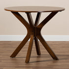 Baxton Studio Kenji Modern and Contemporary Walnut Brown Finished 34-Inch-Wide Round Wood Dining Table