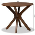 Baxton Studio Kenji Modern and Contemporary Walnut Brown Finished 34-Inch-Wide Round Wood Dining Table