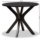 Baxton Studio Kenji Modern and Contemporary Dark Brown Finished 34-Inch-Wide Round Wood Dining Table
