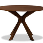 Baxton Studio Kenji Modern and Contemporary Walnut Brown Finished 45-Inch-Wide Round Wood Dining Table