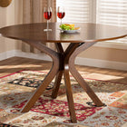Baxton Studio Kenji Modern and Contemporary Walnut Brown Finished 45-Inch-Wide Round Wood Dining Table
