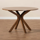 Baxton Studio Kenji Modern and Contemporary Walnut Brown Finished 45-Inch-Wide Round Wood Dining Table