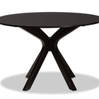 Baxton Studio Kenji Modern and Contemporary Dark Brown Finished 45-Inch-Wide Round Wood Dining Table