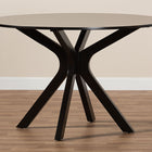 Baxton Studio Kenji Modern and Contemporary Dark Brown Finished 45-Inch-Wide Round Wood Dining Table