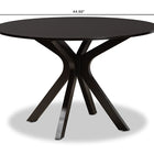 Baxton Studio Kenji Modern and Contemporary Dark Brown Finished 45-Inch-Wide Round Wood Dining Table