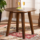 Baxton Studio Ela Modern and Contemporary Walnut Brown Finished 35-Inch-Wide Round Wood Dining Table