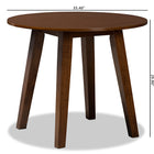Baxton Studio Ela Modern and Contemporary Walnut Brown Finished 35-Inch-Wide Round Wood Dining Table