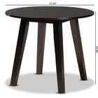 Baxton Studio Ela Modern and Contemporary Dark Brown Finished 35-Inch-Wide Round Wood Dining Table