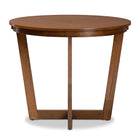 Baxton Studio Alayna Modern and Contemporary Walnut Brown Finished 35-Inch-Wide Round Wood Dining Table