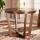 Baxton Studio Alayna Modern and Contemporary Walnut Brown Finished 35-Inch-Wide Round Wood Dining Table