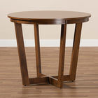 Baxton Studio Alayna Modern and Contemporary Walnut Brown Finished 35-Inch-Wide Round Wood Dining Table