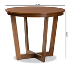 Baxton Studio Alayna Modern and Contemporary Walnut Brown Finished 35-Inch-Wide Round Wood Dining Table