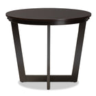 Baxton Studio Alayna Modern and Contemporary Dark Brown Finished 35-Inch-Wide Round Wood Dining Table