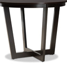 Baxton Studio Alayna Modern and Contemporary Dark Brown Finished 35-Inch-Wide Round Wood Dining Table