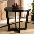 Baxton Studio Alayna Modern and Contemporary Dark Brown Finished 35-Inch-Wide Round Wood Dining Table