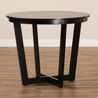 Baxton Studio Alayna Modern and Contemporary Dark Brown Finished 35-Inch-Wide Round Wood Dining Table