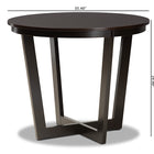 Baxton Studio Alayna Modern and Contemporary Dark Brown Finished 35-Inch-Wide Round Wood Dining Table