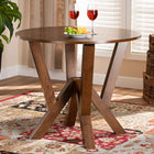 Baxton Studio Irene Modern and Contemporary Walnut Brown Finished 35-Inch-Wide Round Wood Dining Table