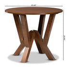 Baxton Studio Irene Modern and Contemporary Walnut Brown Finished 35-Inch-Wide Round Wood Dining Table